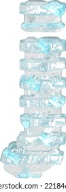 Ice symbol with thin horizontal straps. letter j