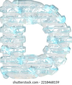Símbolo de hielo con correas horizontales delgadas. letra d
