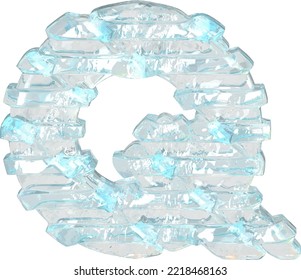 Ice symbol with thin horizontal straps. letter q