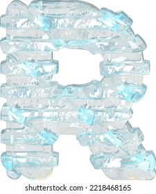 Ice symbol with thin horizontal straps. letter r