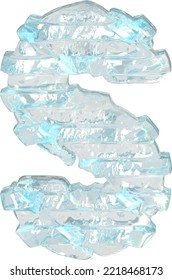 Ice symbol with thin horizontal straps. letter s