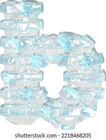 Ice symbol with thin horizontal straps. letter b
