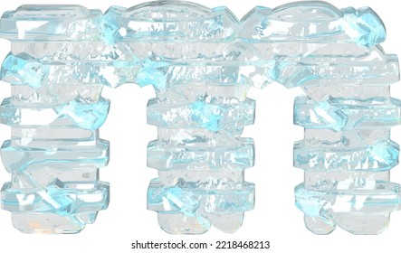Ice symbol with thin horizontal straps. letter m