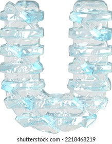 Ice symbol with thin horizontal straps. letter u