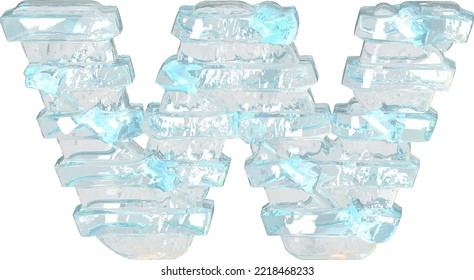 Ice symbol with thin horizontal straps. letter w