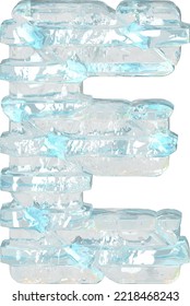 Símbolo de hielo con correas horizontales delgadas. letra e