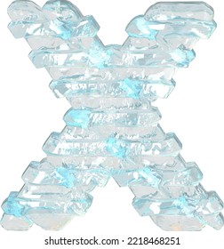 Ice symbol with thin horizontal straps. letter x