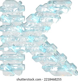 Ice symbol with thin horizontal straps. letter k