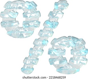Ice symbol with thin horizontal straps