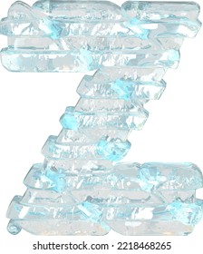 Símbolo de hielo con correas horizontales delgadas. letra z