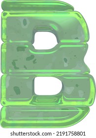 Ice symbols made of ice. letter b