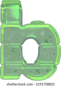 Ice symbols made of ice. letter b