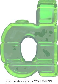 Ice symbols made of ice. letter d