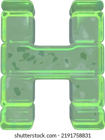 Ice symbols made of ice. letter h