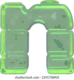 Ice symbols made of ice. letter n