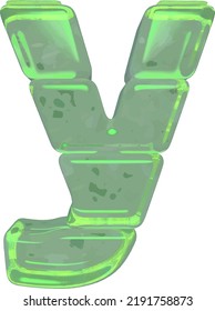 Ice symbols made of ice. letter y