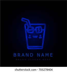 Ice Tea blue chromium metallic logo