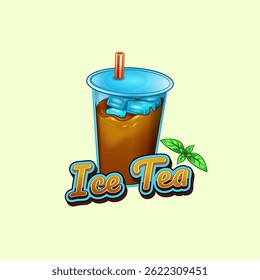 ice tea in a cup logo for iced tea business
