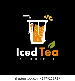 Ice Tea Drink Cold and Fresh Logo