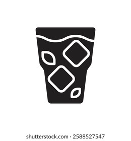 Ice Tea Filled Icon Vector Illustration
