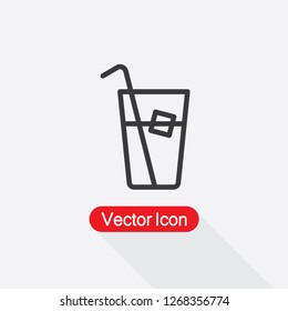 Ice Tea Glass Icon Vector Illustration Eps10