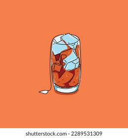 ice tea in a glass, refreshing drink in a summer season or hot weather