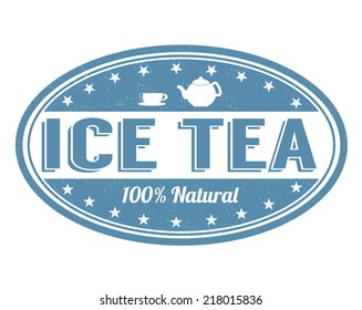 Ice tea grunge rubber stamp on white background, vector illustration