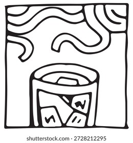 Té de hielo dibujado a mano doodle. Dibujado a mano doodle para la etiqueta engomada, postal, Fondo de pantalla, mural, tela, impresiones, decoración de la pared, ropa, etc