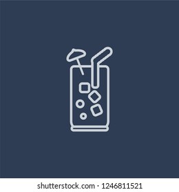 Ice Tea icon. Ice Tea linear design concept from Drinks collection. Simple element vector illustration on dark blue background.