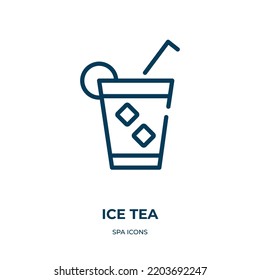 Ice tea icon. Linear vector illustration from spa icons collection. Outline ice tea icon vector. Thin line symbol for use on web and mobile apps, logo, print media.