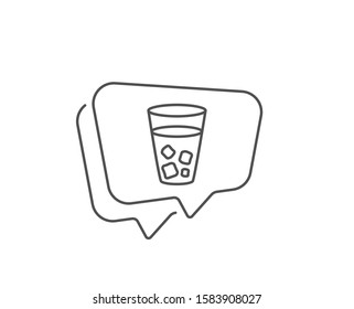 Ice tea line icon. Chat bubble design. Soda drink sign. Fresh cold beverage symbol. Outline concept. Thin line ice tea icon. Vector
