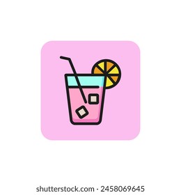 Ice tea line icon. Long island, lemonade, cold beverage. Drink concept. Can be used for topics like restaurant, bar, menu.