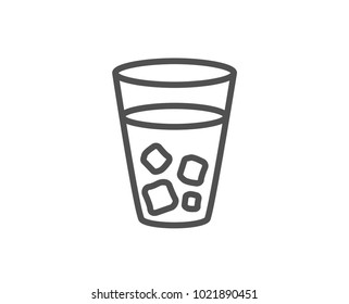 Ice tea line icon. Soda drink sign. Fresh cold beverage symbol. Quality design element. Editable stroke. Vector