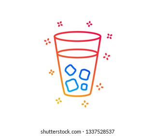 Ice tea line icon. Soda drink sign. Fresh cold beverage symbol. Gradient design elements. Linear ice tea icon. Random shapes. Vector