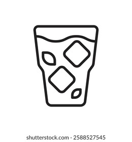 Ice Tea Outline Icon Vector Illustration