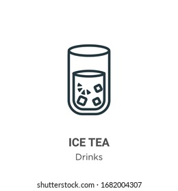 Ice tea outline vector icon. Thin line black ice tea icon, flat vector simple element illustration from editable drinks concept isolated stroke on white background