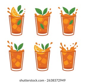 ice tea splashing water illustration, Vector file