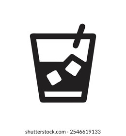 Ice tea thin line icon - on white background