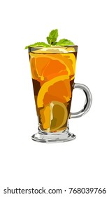 Ice tea vector drawing illustration