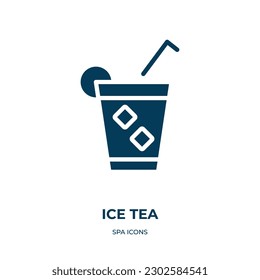 ice tea vector icon. ice tea, ice, tea filled icons from flat spa icons concept. Isolated black glyph icon, vector illustration symbol element for web design and mobile apps