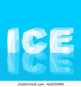 Ice text. Cool lettering letters. Typography frozen symbol