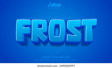 Ice text style headline for banner, Editable text effect with freeze concept
