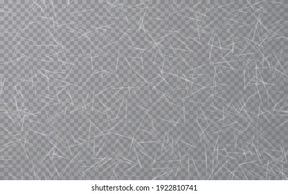 Textura de hielo sobre fondo transparente. Rosa de hielo. Vista general. Ilustración vectorial.