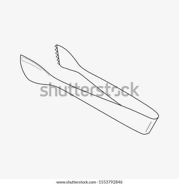 Ice tongs icon line element. Vector illustration\
of ice tongs icon line isolated on clean background for your web\
mobile app logo design.