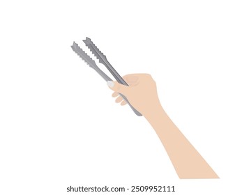 ice tongs on a white background.