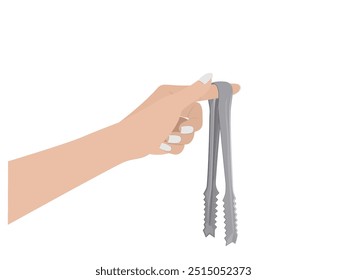 ice tongs on a white background.