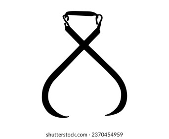 Ice tongs silhouette vector art white background