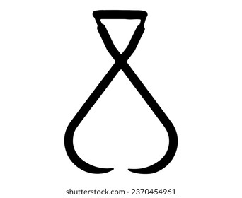 Ice tongs silhouette vector art white background