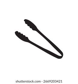 Diseño plano de la ilustración del Vector de la silueta de las pinzas de hielo sobre fondo blanco