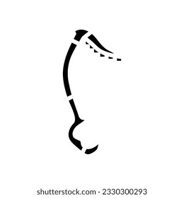 ice tool axe mountaineering adventure glyph icon vector. ice tool axe mountaineering adventure sign. isolated symbol illustration